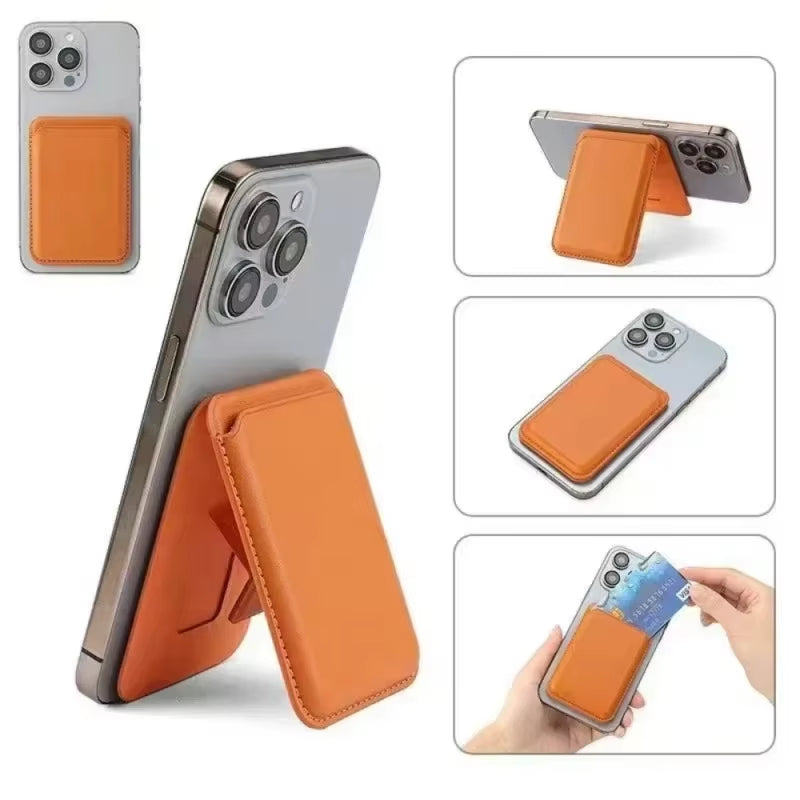 Strong Magnetic Leather Wallet with Hide Stand Case for Magsafe for Iphone 15PM 14 13 Pro Max Mag Safe Card Holder Pocket Cover
