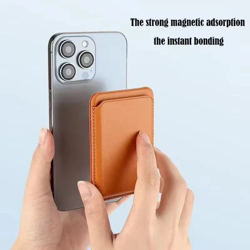 Strong Magnetic Leather Wallet with Hide Stand Case for Magsafe for Iphone 15PM 14 13 Pro Max Mag Safe Card Holder Pocket Cover